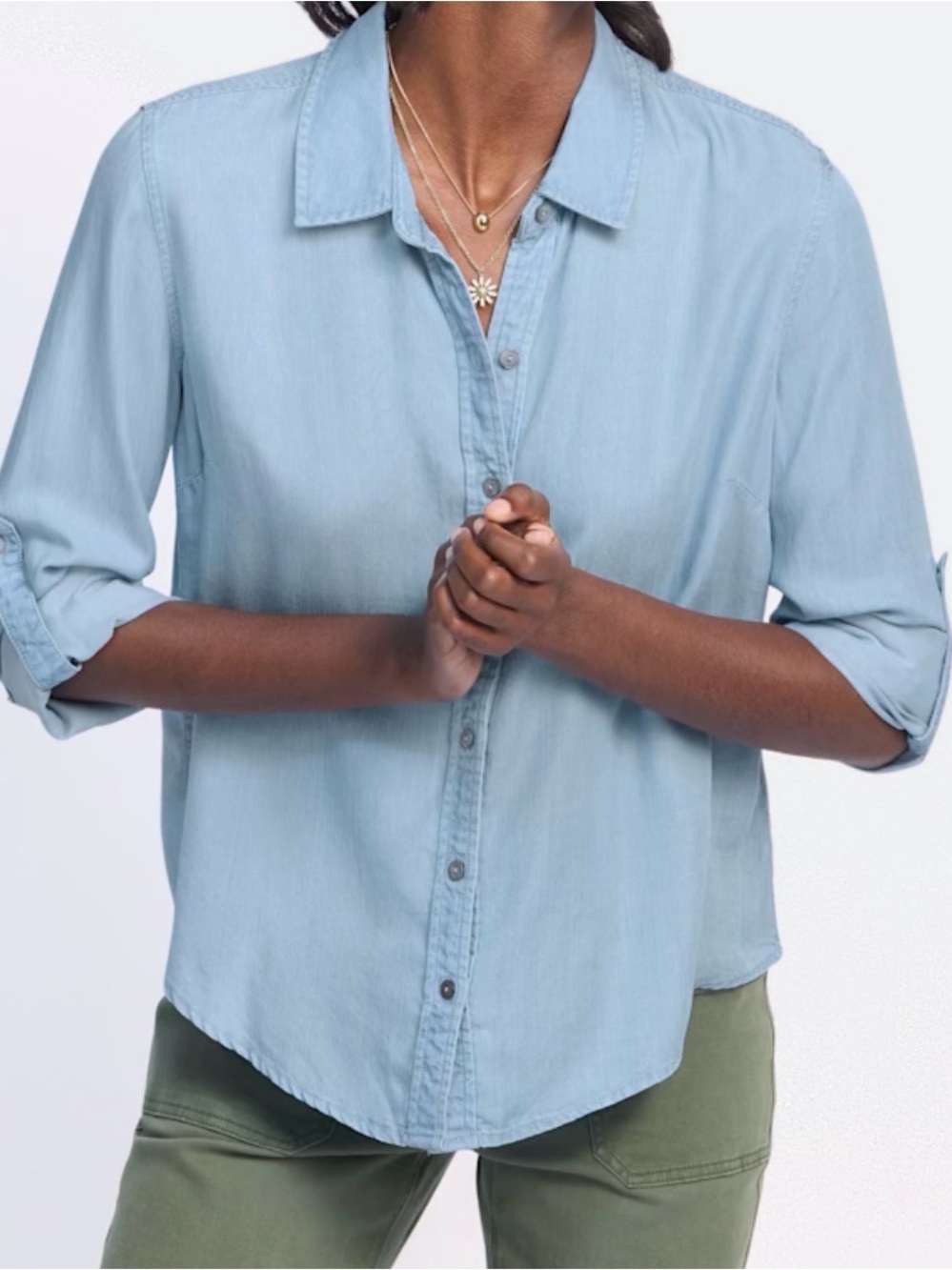 Liverpool Light Blue Women’s Casual Button-Down Shirt